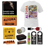 Pachet promotional tutun Altora Original 30g cu foite, scrumiera, rolling box, suport bricheta, clipper si merch Altora (door hanger, insigna, sticker) 4th Edition